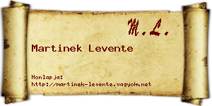Martinek Levente névjegykártya